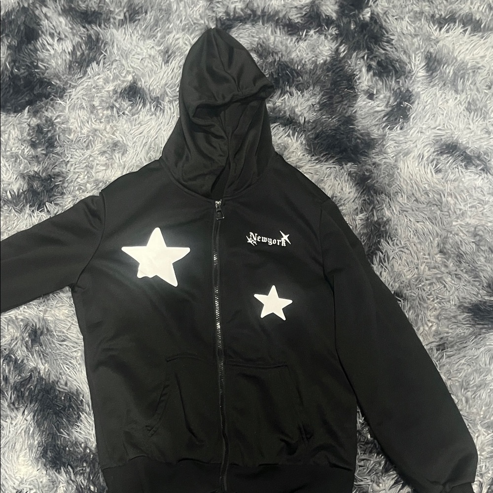 Black Hoodie with White Stars